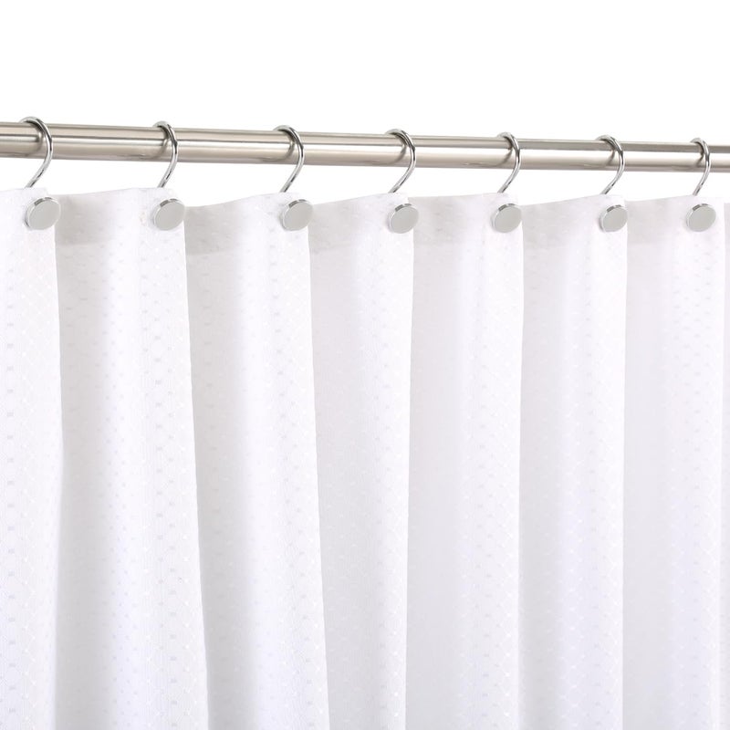 ZESLMG Shower Curtain Hooks, Chrome Shower Curtain Rings Rustproof Metal Round Decorative Shower Hooks Rings for Bathroom Shower Rods Curtains, Set of 12 Heavy Duty Solid Hooks - Image 4